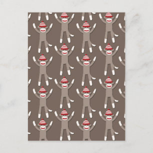 Sock Monkey Print Postcard
