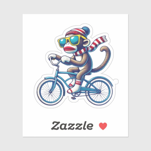 Sock Monkey Riding Bike (Sheet)