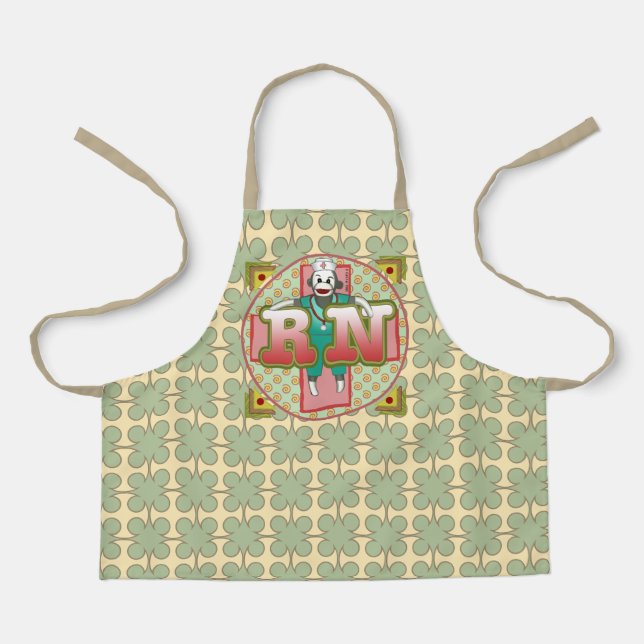 Sock Monkey RN Nurse Apron (Front)