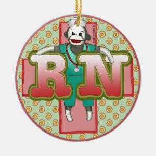 Sock Monkey RN Nurse  ornament