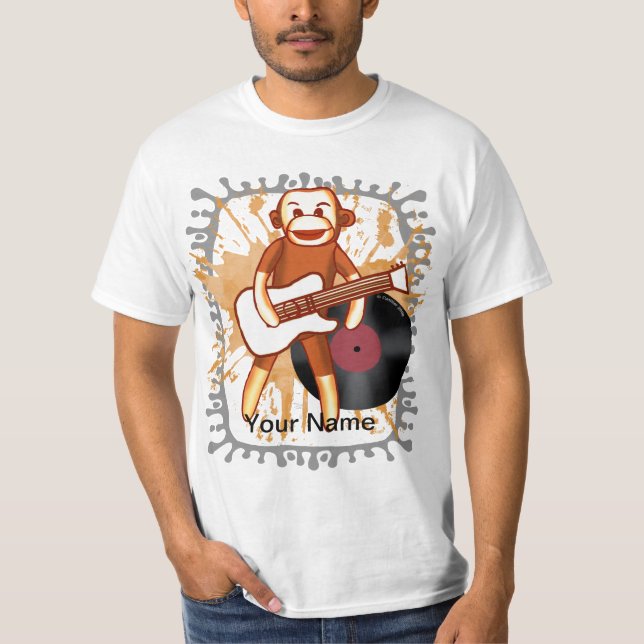 Sock Monkey Rock and Roll custom t-shirt  (Front)