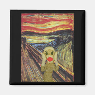 Sock Monkey Scream magnet