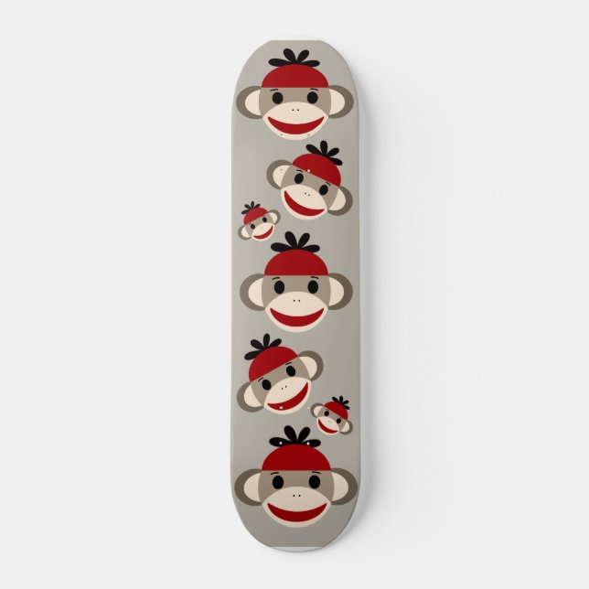 Sock Monkey Skateboard Deck (Front)