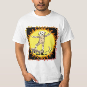  Sock Monkey  Skateboard T-Shirt