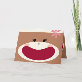 Sock Monkey Smile(Girl)  Thank You Card