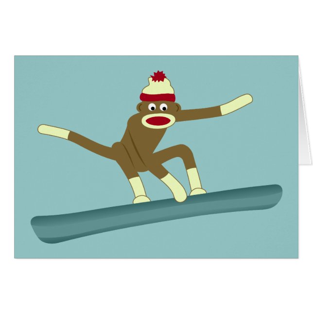 Sock Monkey Snowboarder (Front Horizontal)