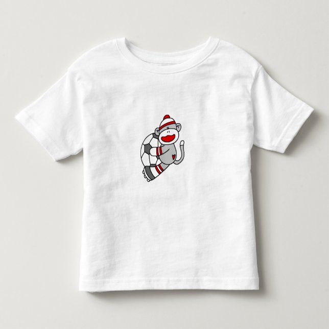 Sock Monkey Soccer Toddler T-Shirt (Front)