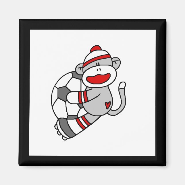 Sock Monkey Soccer Tshirts and Gifts Magnet (Front)