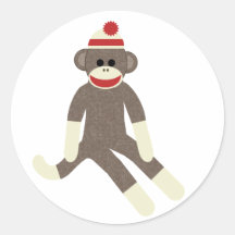 Sock monkey sticker