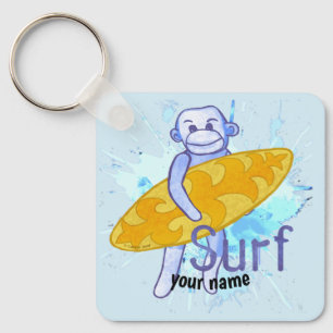 Sock Monkey Surfer  keychain