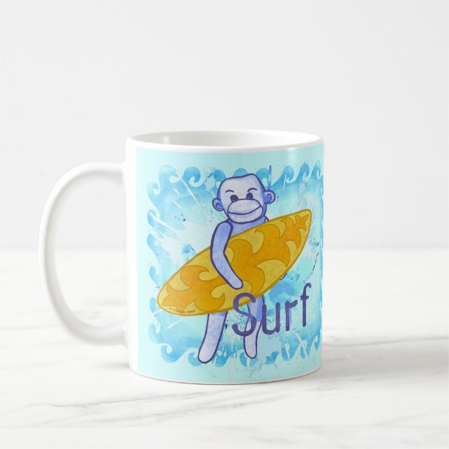 Sock Monkey Surfer mug (Left)