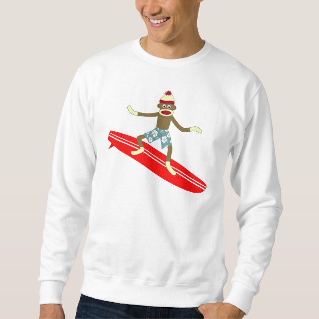 Sock Monkey Surfer Sweatshirt (Front)