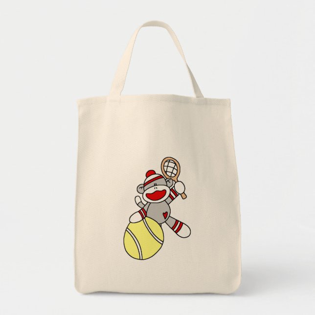 Sock Monkey Tennis Tshirts and Gifts Tote Bag (Front)