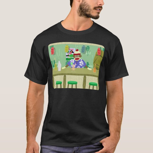 Sock Monkey Tiki Bar T-Shirt (Front)