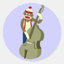 Sock Monkey Upright Bass Player