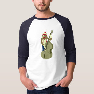 Sock Monkey Upright Bass Player T-Shirt