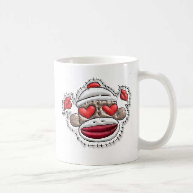 Sock Monkey Valentine Merchandise Coffee Mug (Right)