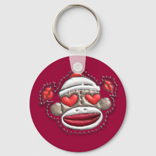 Sock Monkey Valentine Merchandise Key Ring