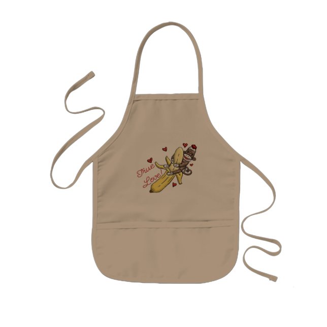 Sock Monkey Valentine Merchandise Kids Apron (Front)