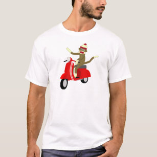 Sock Monkey Vespa Scooter T-Shirt