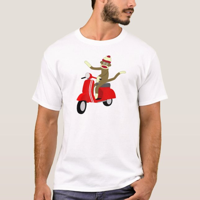 Sock Monkey Vespa Scooter T-Shirt (Front)