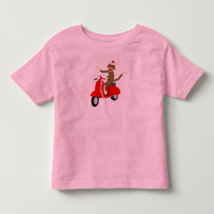 Sock Monkey Vespa Scooter Toddler T-Shirt