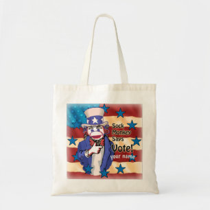 Sock Monkey Vote  tote bag