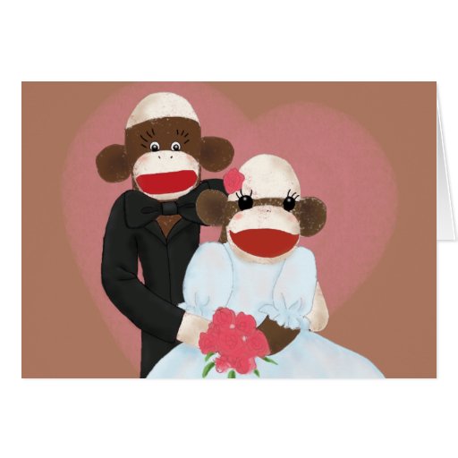 Image of Sock Monkey Wedding(Bowty & Violet) Card