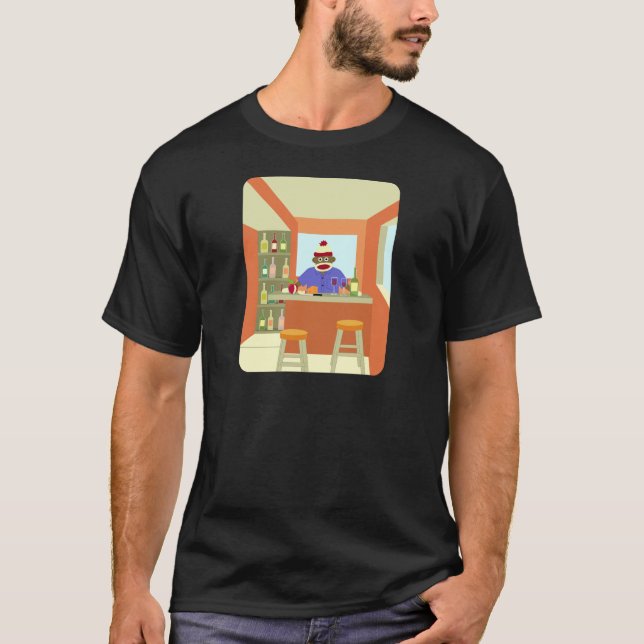Sock Monkey Wine Taster T-Shirt (Front)