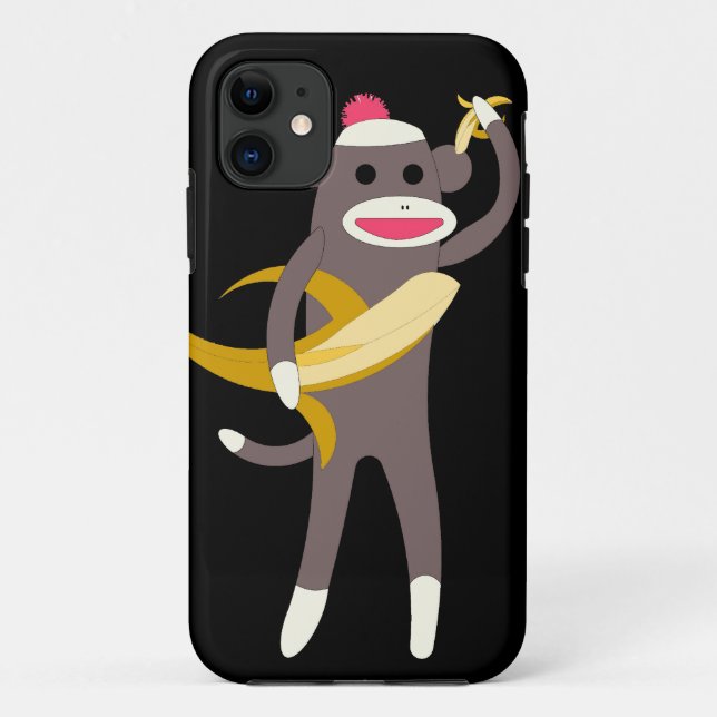 Sock Monkey with Banana Swords Case-Mate iPhone Case (Back)