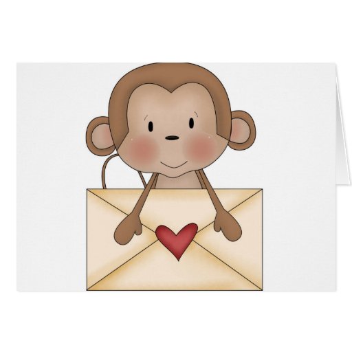 Image of Sock monkey with love letter