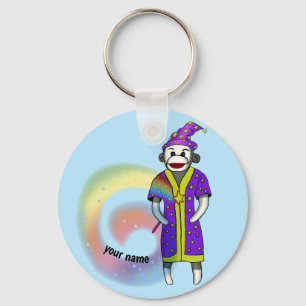 Sock Monkey Wizard Key Ring