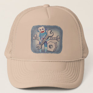 Sock Monkey Wrench custom name Trucker Hat