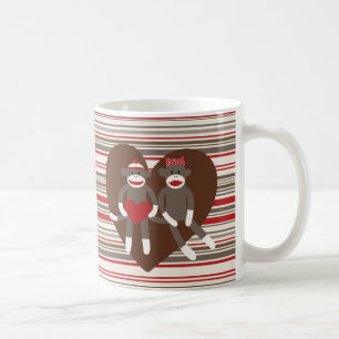 Sock Monkeys in Love Valentine's Day Heart Gifts Coffee Mug