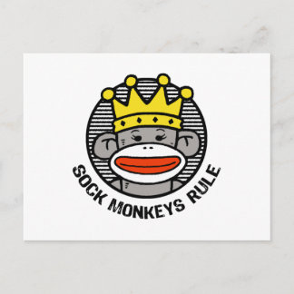 Sock Monkeys Rule Postcard