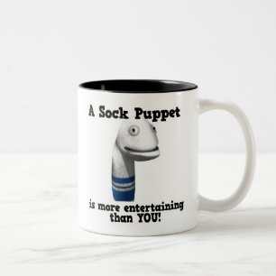 Sock Puppet More Entertaining Two-Tone Coffee Mug