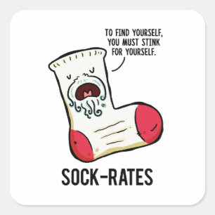 Sock-rates Funny Philosophy Pun Sticker