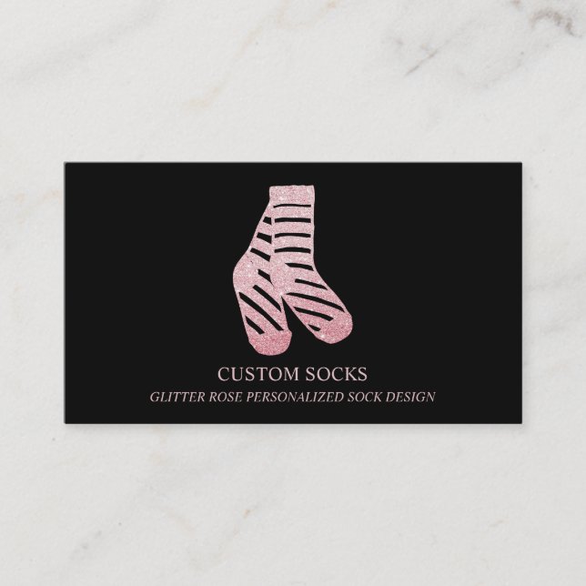 Sock Store Rose Gold Business Card (Front)