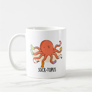 Sock-topus Funny Octopus With Socks Pun  Coffee Mug