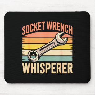 Socket Wrench Whisperer Retro Mechanic Crew Auto T Mouse Mat