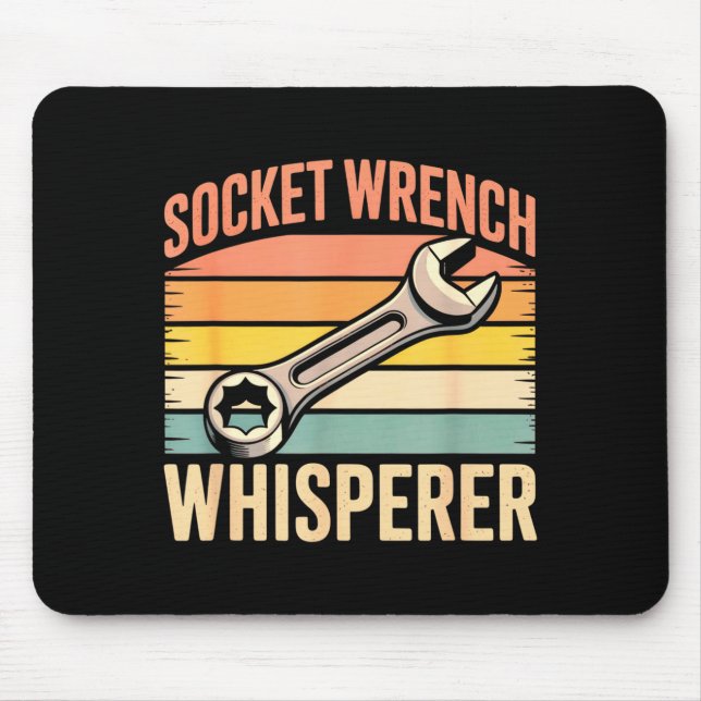Socket Wrench Whisperer Retro Mechanic Crew Auto T Mouse Mat (Front)