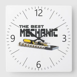 Socket wrenches square wall clock