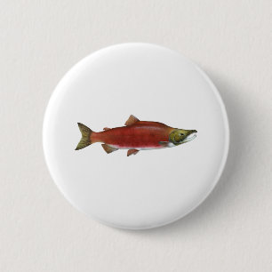 Sockeye Salmon 6 Cm Round Badge