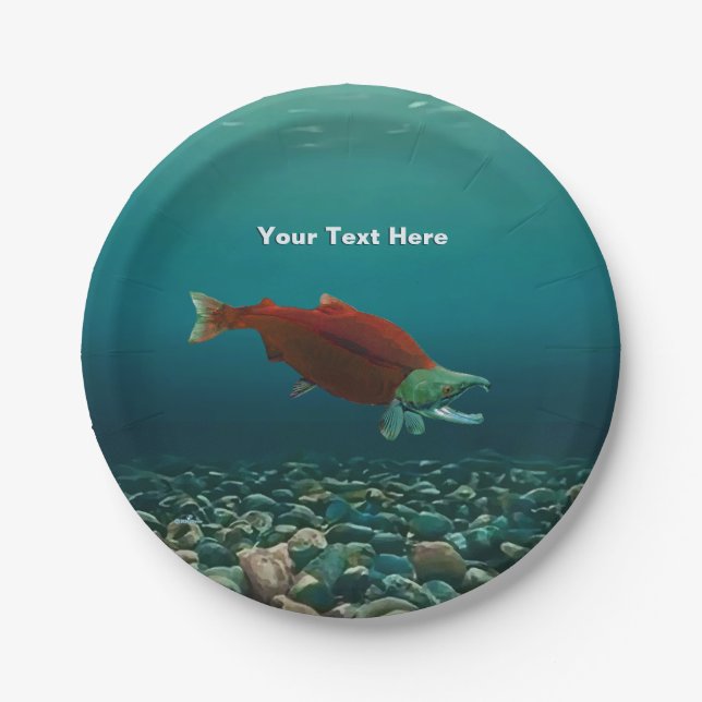 Sockeye Salmon Paper Plate (Front)