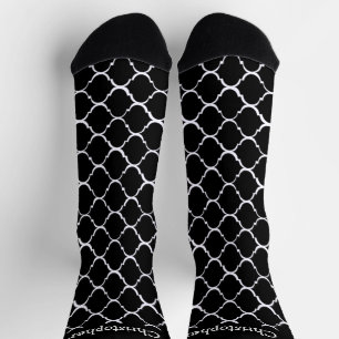 Socks Black Moroccan Pattern Design