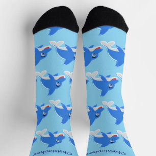 Socks Blue Dolphin Design