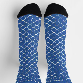 Socks Blue Moroccan Pattern Design