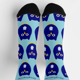 Socks Blue Owl Design