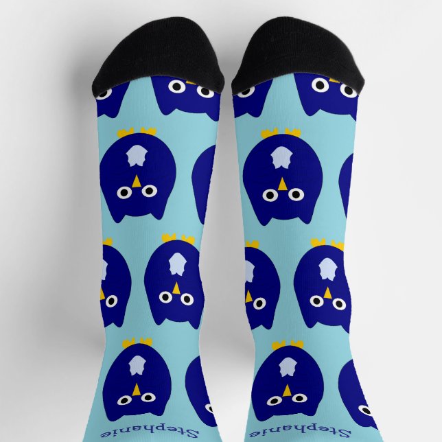 Socks Blue Owl Design (Top)