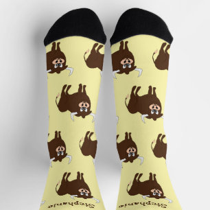 Socks Brown Bull Design